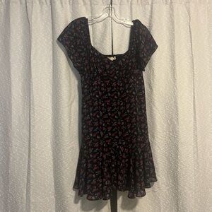Rewind Black Ruffled Tiered Mini Sundress
